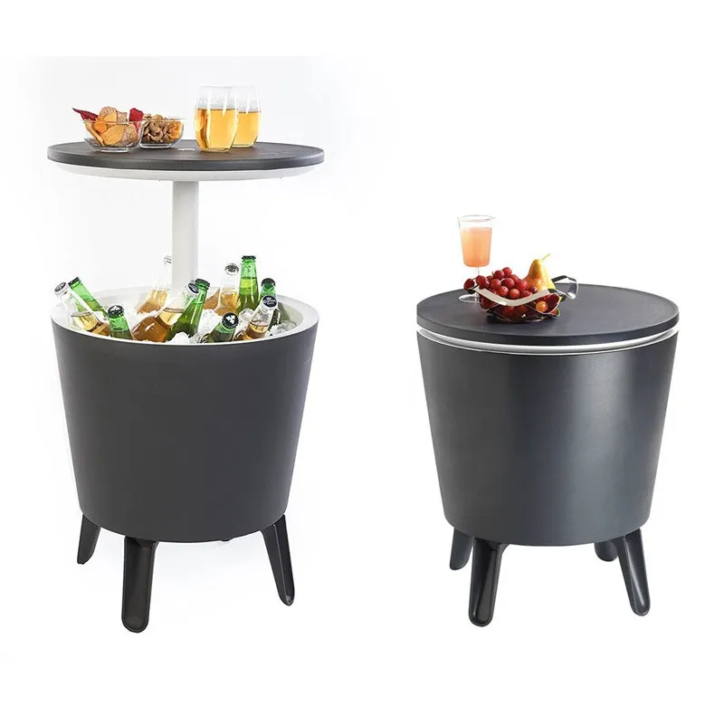 Tavolo Pieghevole Keter Tavolino Resina LEGGERO BAR Grigio