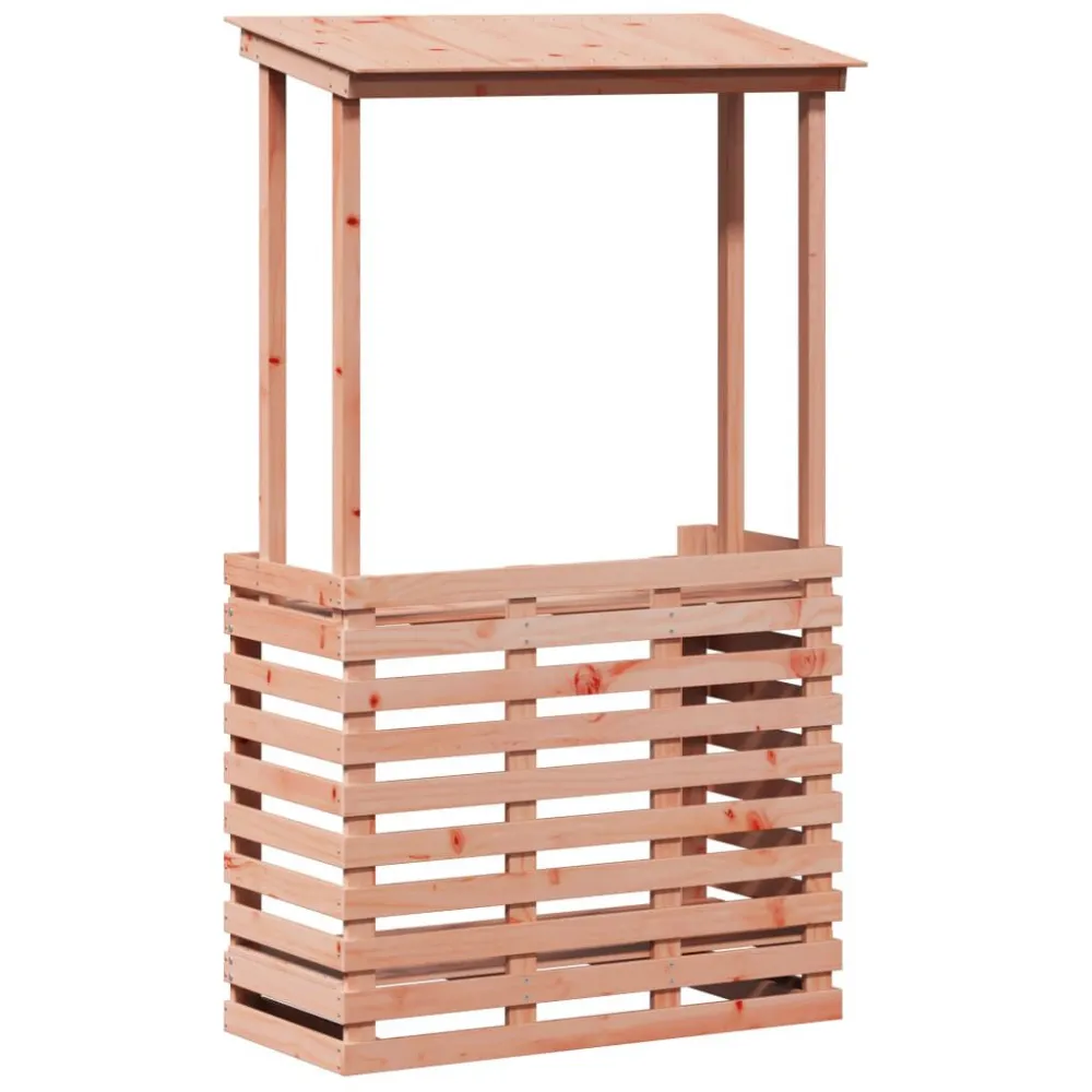 Tavolo Pieghevole Tavolo Bar da Esterno con Tetto 112,5x57x195,5cm Legno Massello