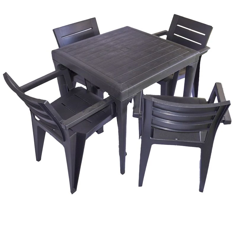 Design da Giardino Set Tavolo Malmo Antracite + 4 Sedie Ketter - Arredo Esterno