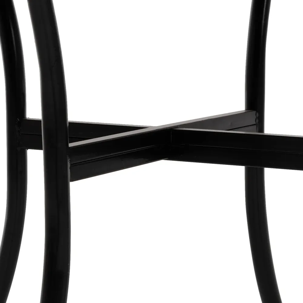 VESTIAMO CASA - Tavolo Tondo metallo nero con top maioliche - h75 cm diametro 90 cm