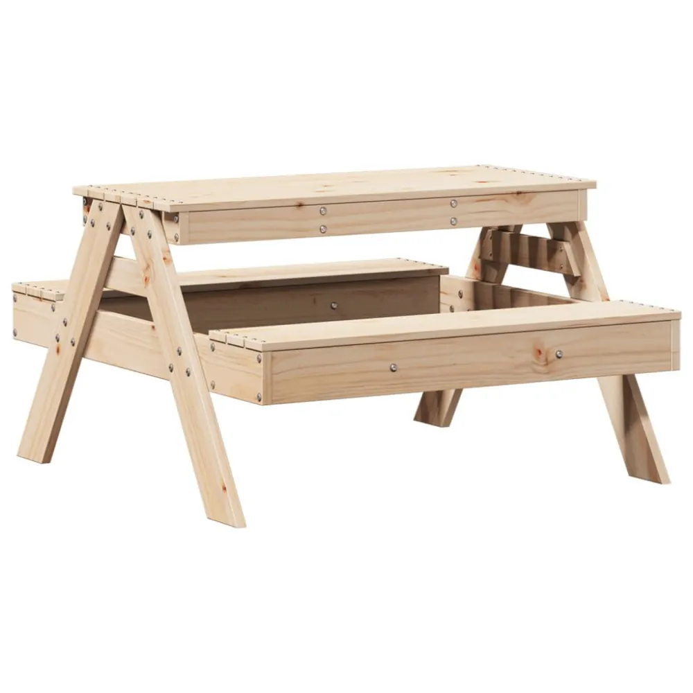 Premium Impermeabile Tavolo da Picnic per Bambini 88x97x52 cm Legno Massello di Pino