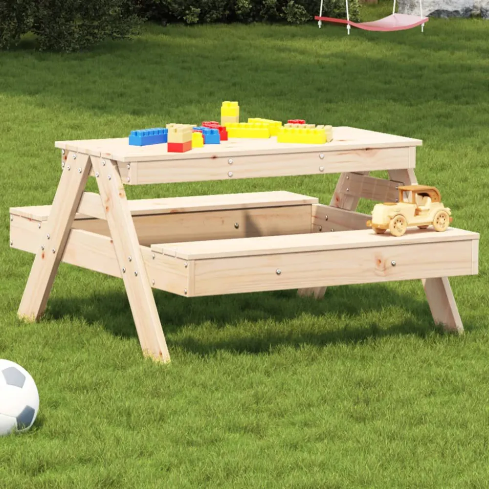 Premium Impermeabile Tavolo da Picnic per Bambini 88x97x52 cm Legno Massello di Pino