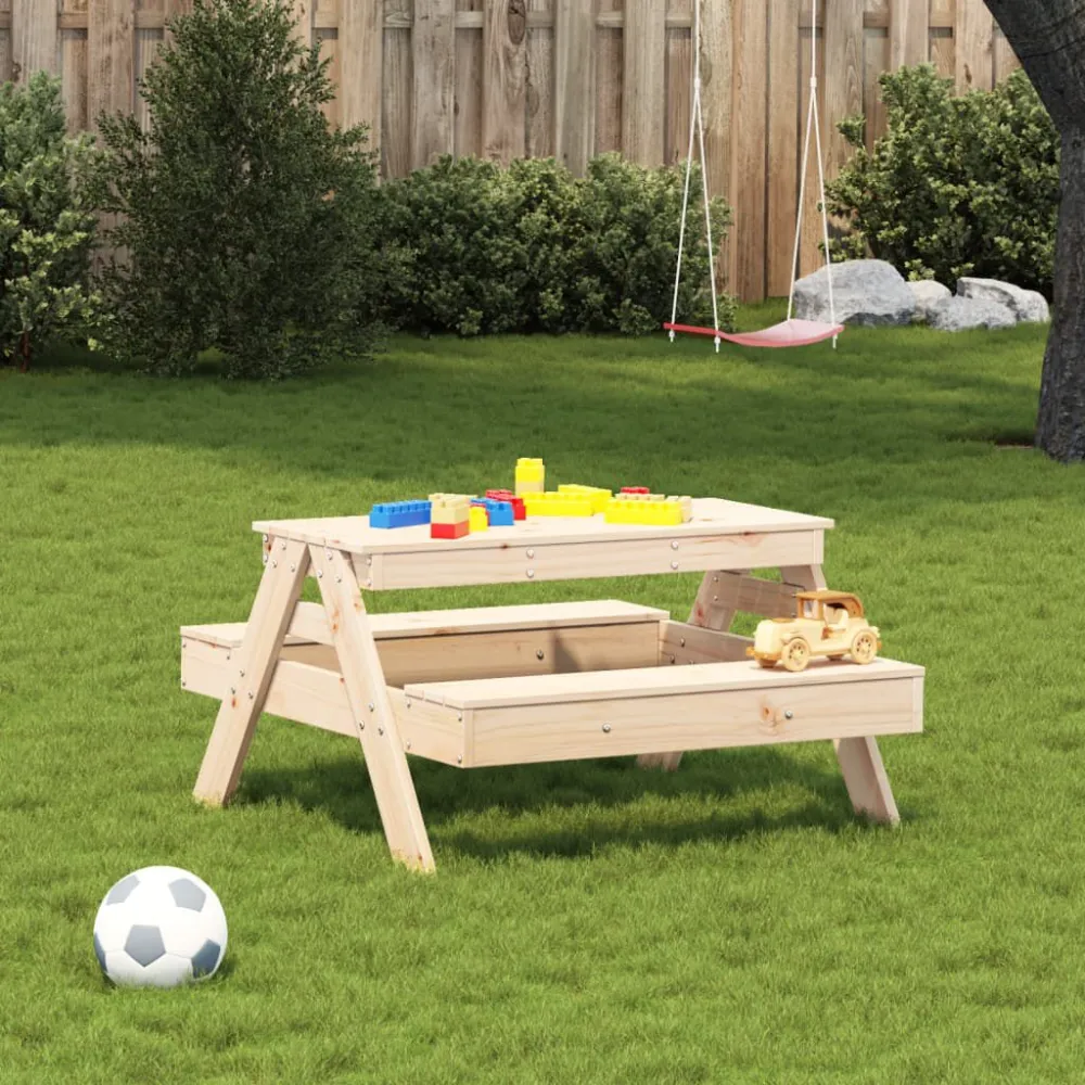 Premium Impermeabile Tavolo da Picnic per Bambini 88x97x52 cm Legno Massello di Pino