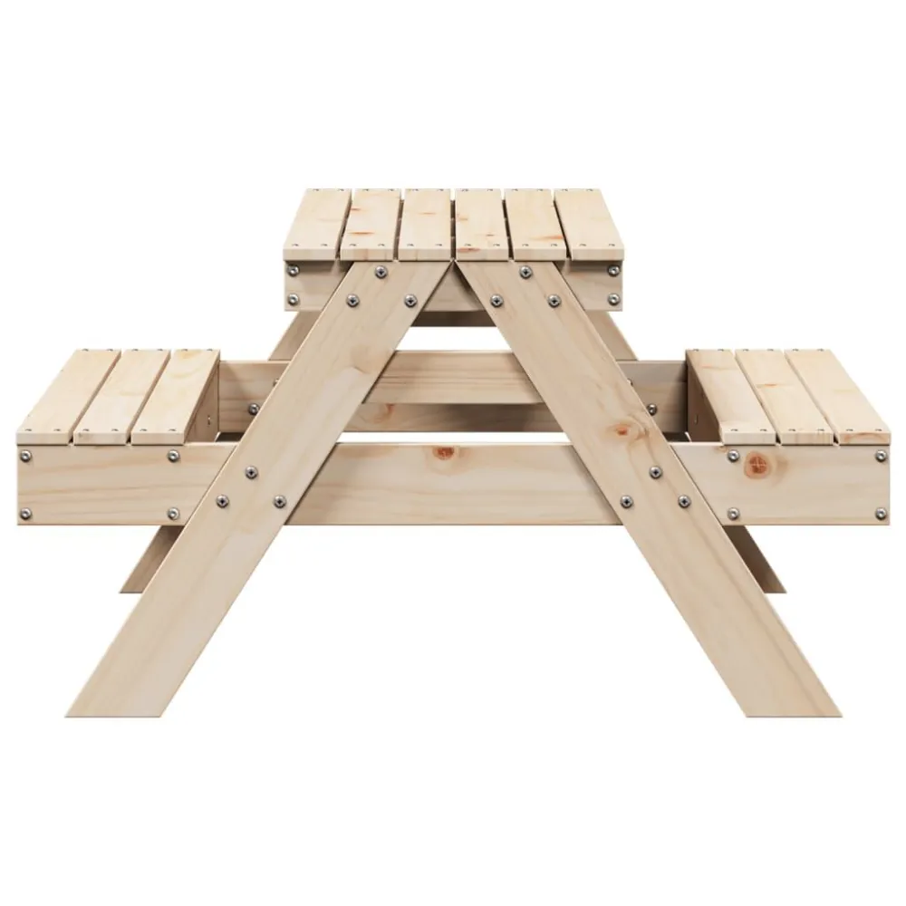Premium Impermeabile Tavolo da Picnic per Bambini 88x97x52 cm Legno Massello di Pino