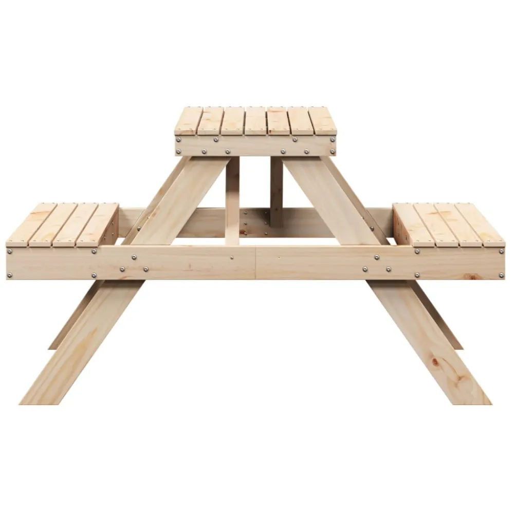 Robusto e Resistente Tavolo da Picnic 105x134x75 cm Legno Massello di Pino