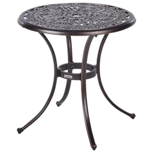 Tavolo con Piano Vetro Tavolo da balcone metallo marrone ø 68 cm ANDALO
