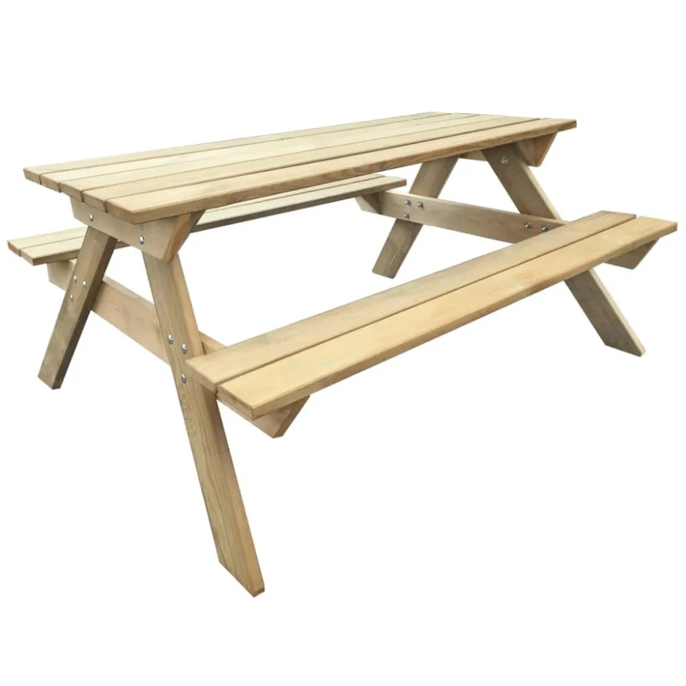 Tavolo con Piano Vetro Tavolo da Picnic 150x135x71,5 cm Legno