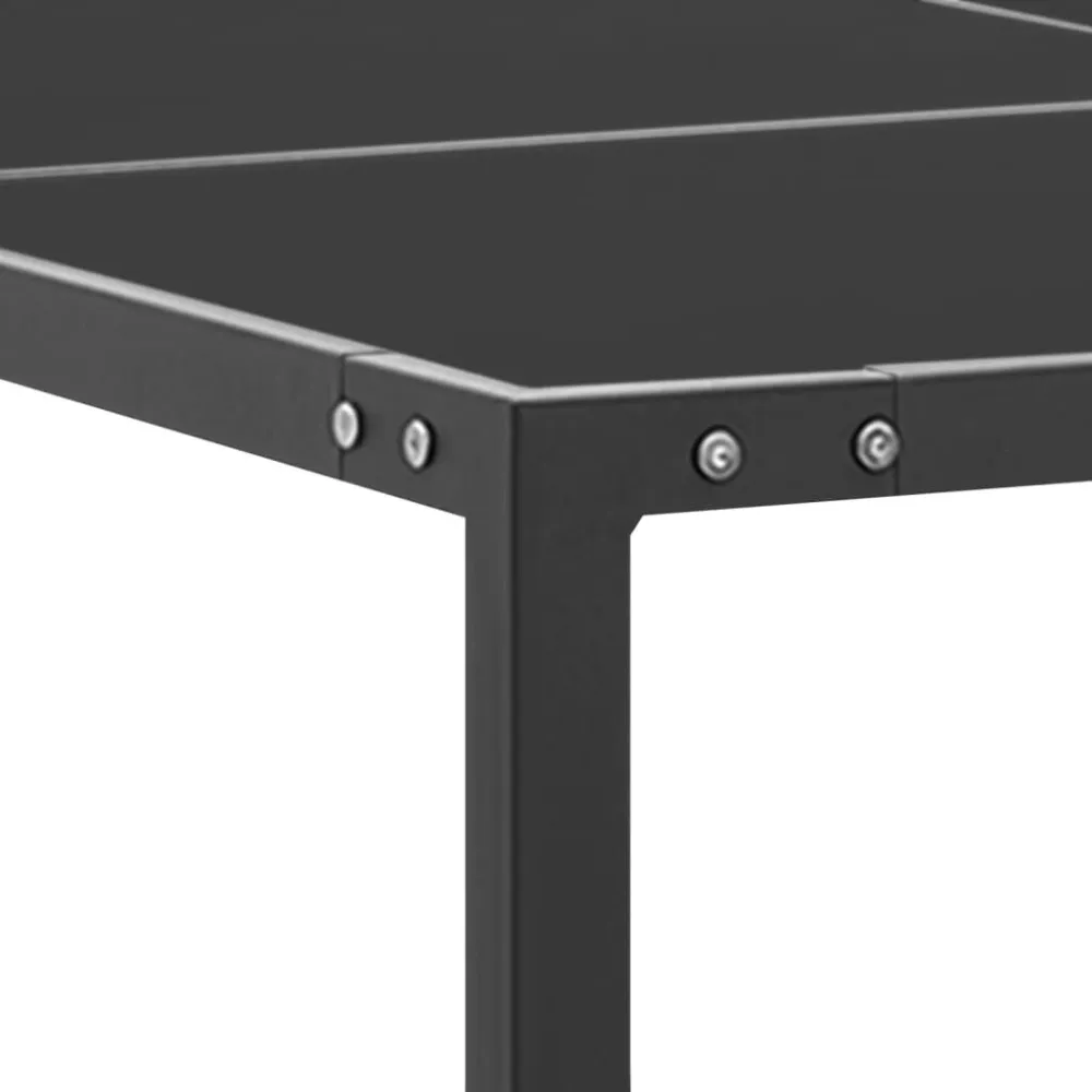 Tavolo da Giardino Antracite 130x130x72 cm Acciaio e Vetro | Materiale Alluminio Leggero