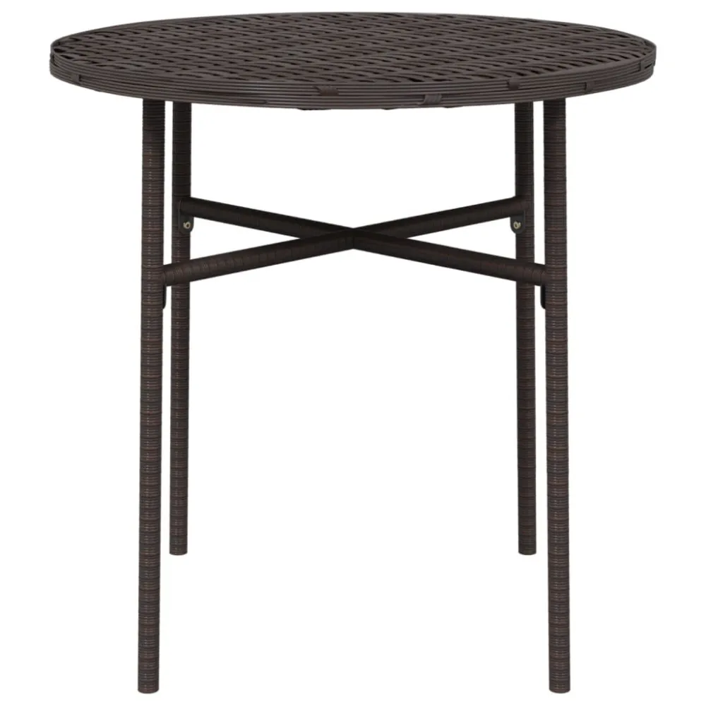 Tavolo da Giardino Tavolino da Tè Marrone 45 cm Polyrattan