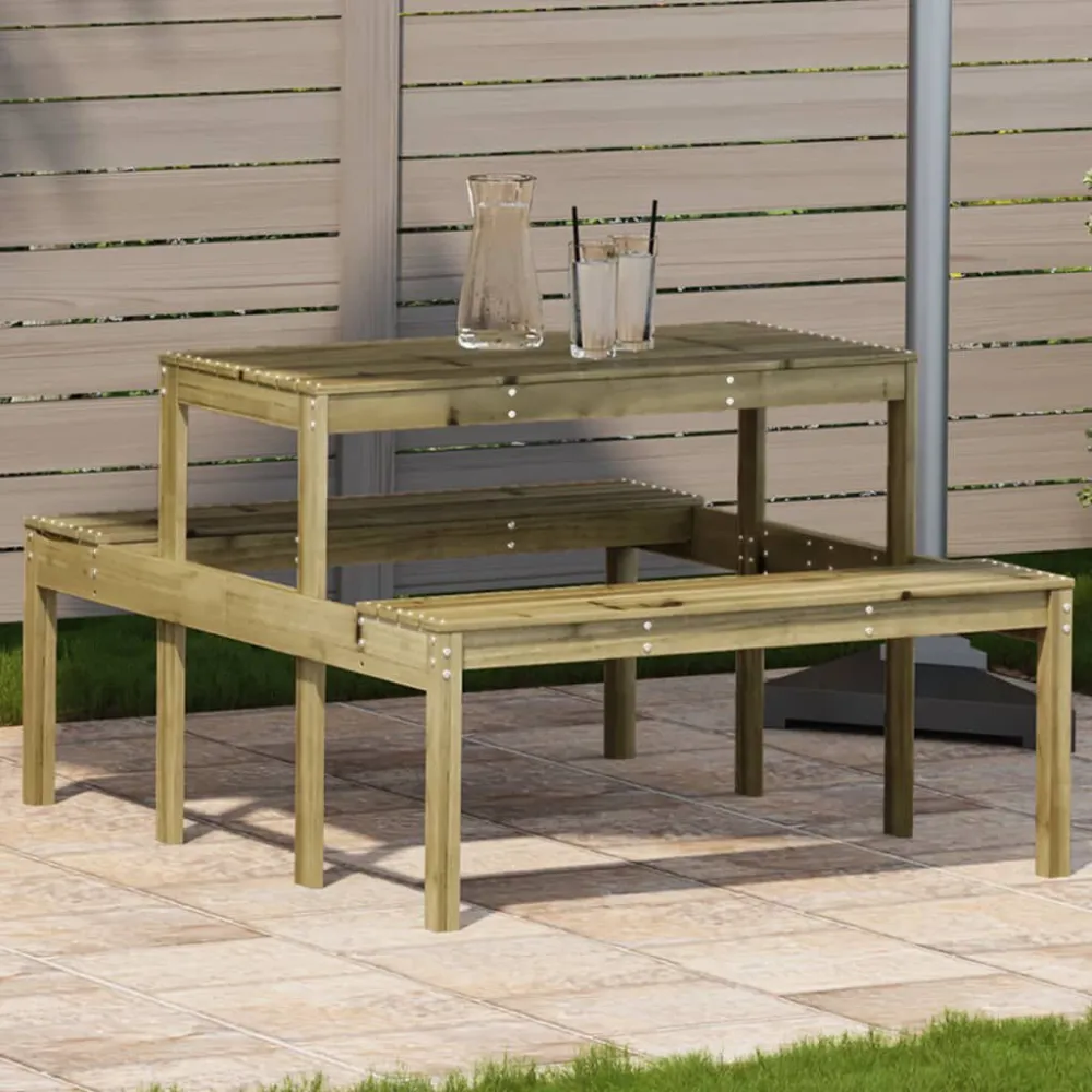 Tavolo da Picnic 110x134x75 cm Legno Impregnato di Pino