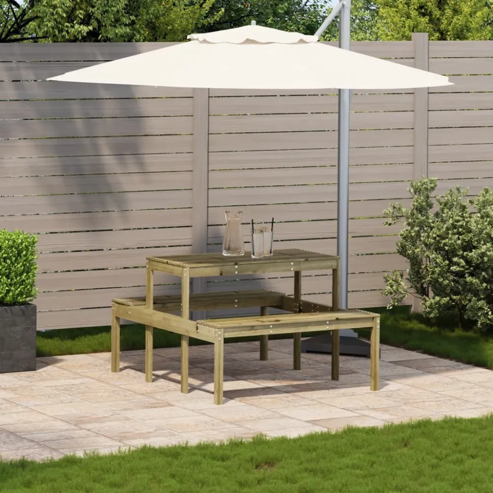 Tavolo da Picnic 110x134x75 cm Legno Impregnato di Pino