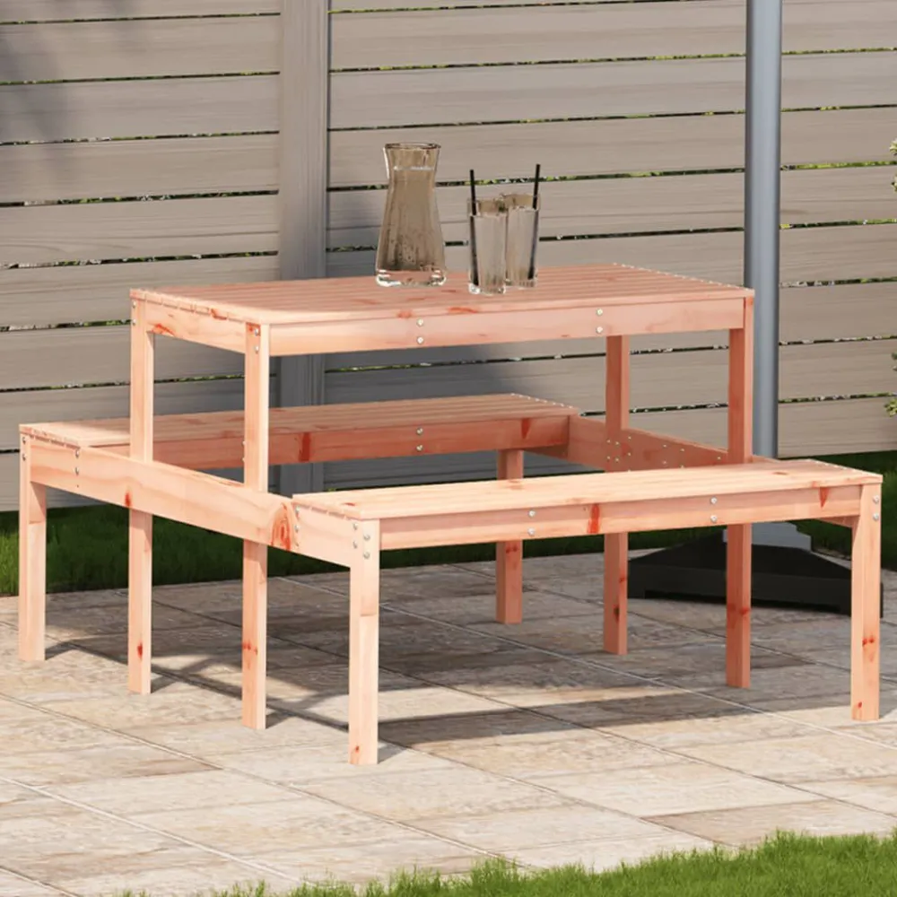 Tavolo da Picnic 110x134x75 cm Legno Massello di Douglas per Pranzi all'Aperto