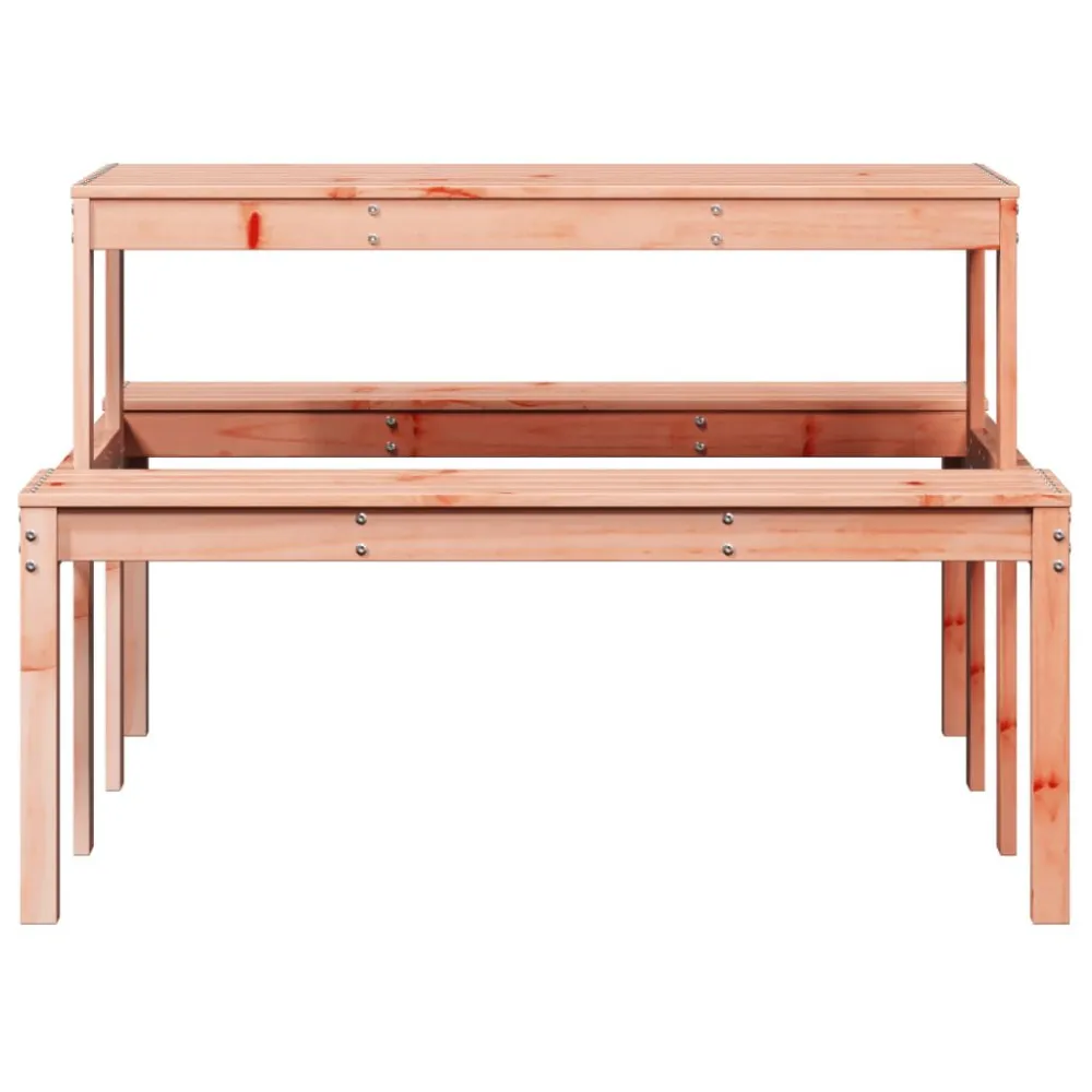 Tavolo da Picnic 110x134x75 cm Legno Massello di Douglas per Pranzi all'Aperto