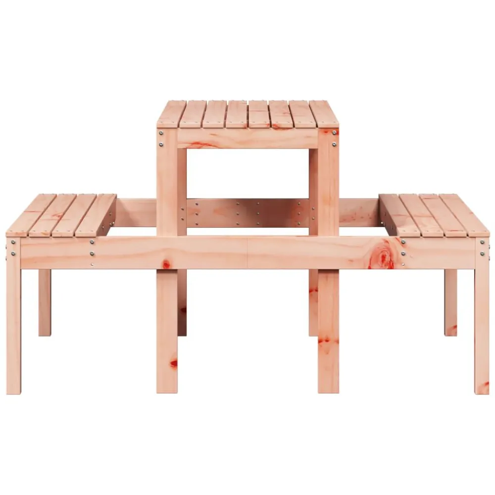 Tavolo da Picnic 110x134x75 cm Legno Massello di Douglas per Pranzi all'Aperto