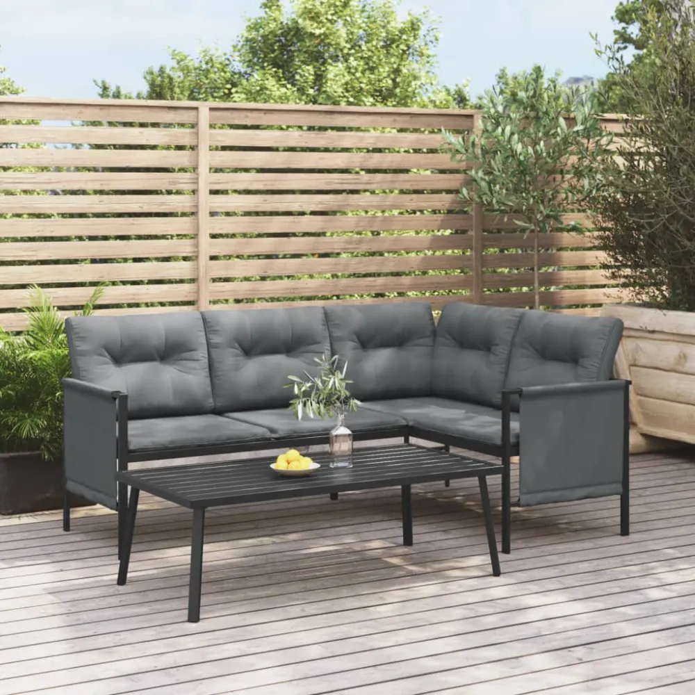 Tavolo Pieghevole Tavolino da Giardino Antracite 110x55x35 cm Acciaio