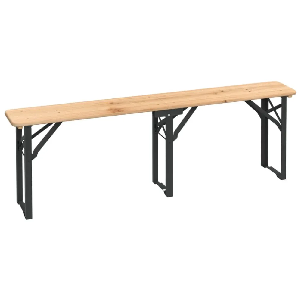 Tavolo da Pranzo Set Tavolo Birreria Pieghevole 3 pz Legno Massello di Abete