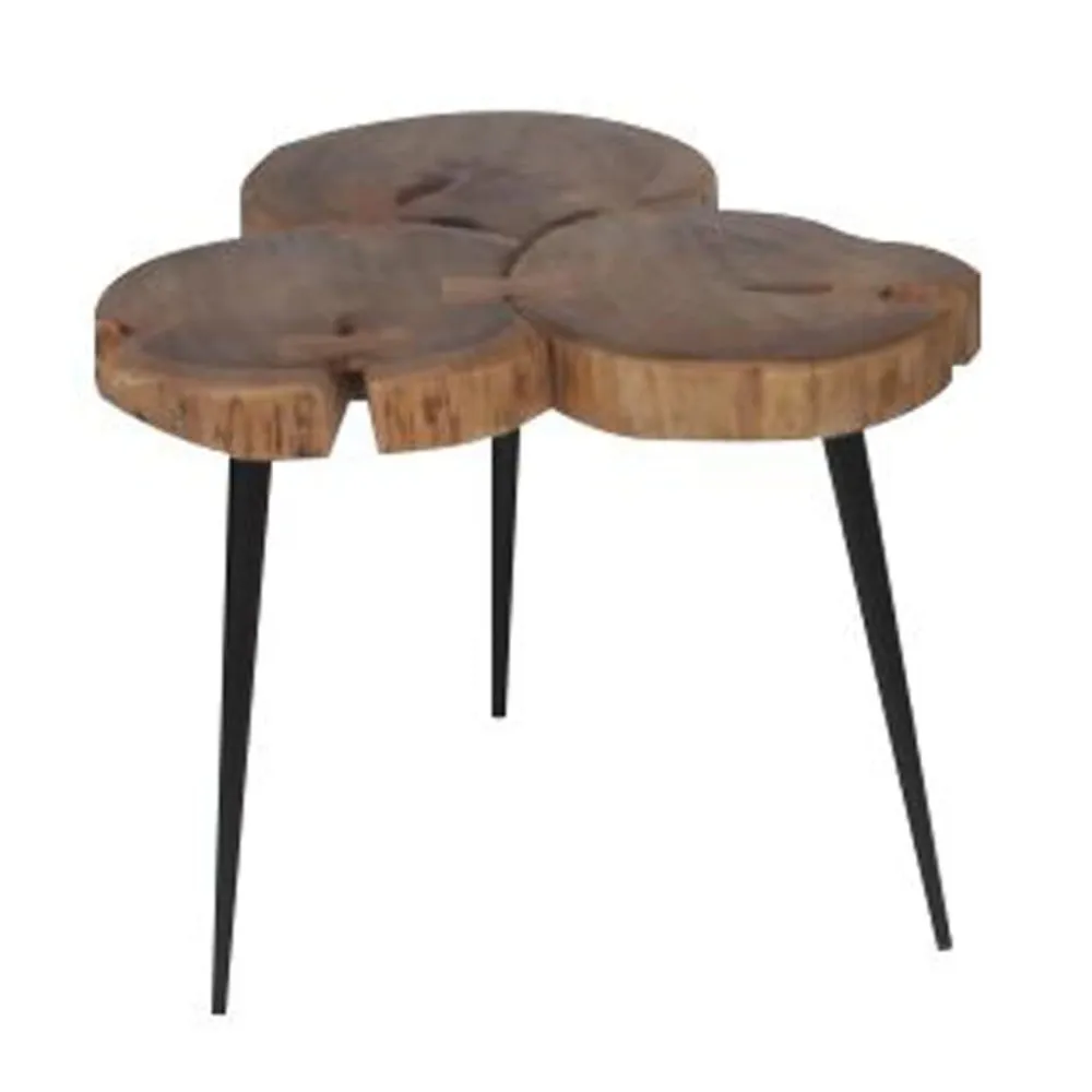 Rousseau Tavolino Jimi 3 Blocchi di Legno | Materiale Alluminio Leggero