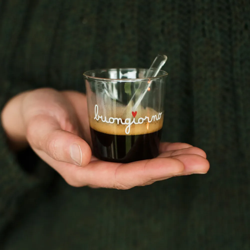 Set 4 bicchierini espresso Buongiorno bianco