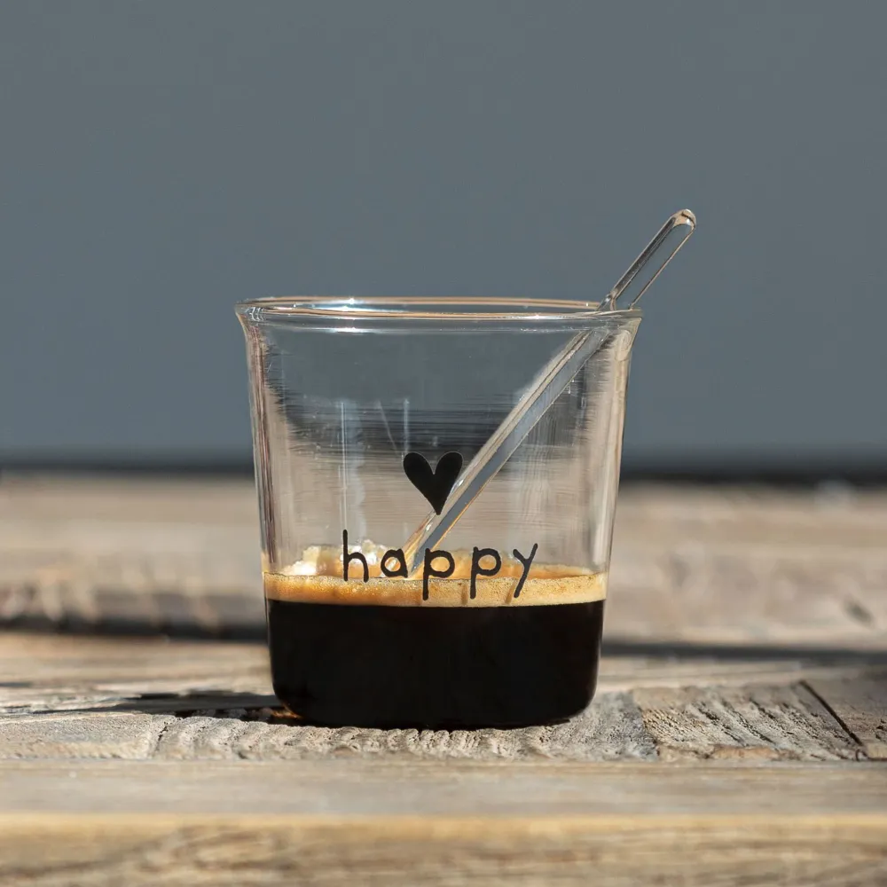 Set 4 bicchierini espresso Happy nero