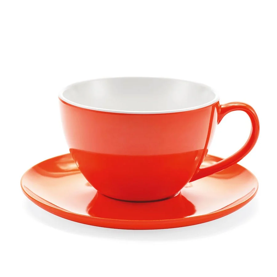 JUMBO MUG - TAZZA CON PIATTINO ARANCIO - TOUCH-MEL