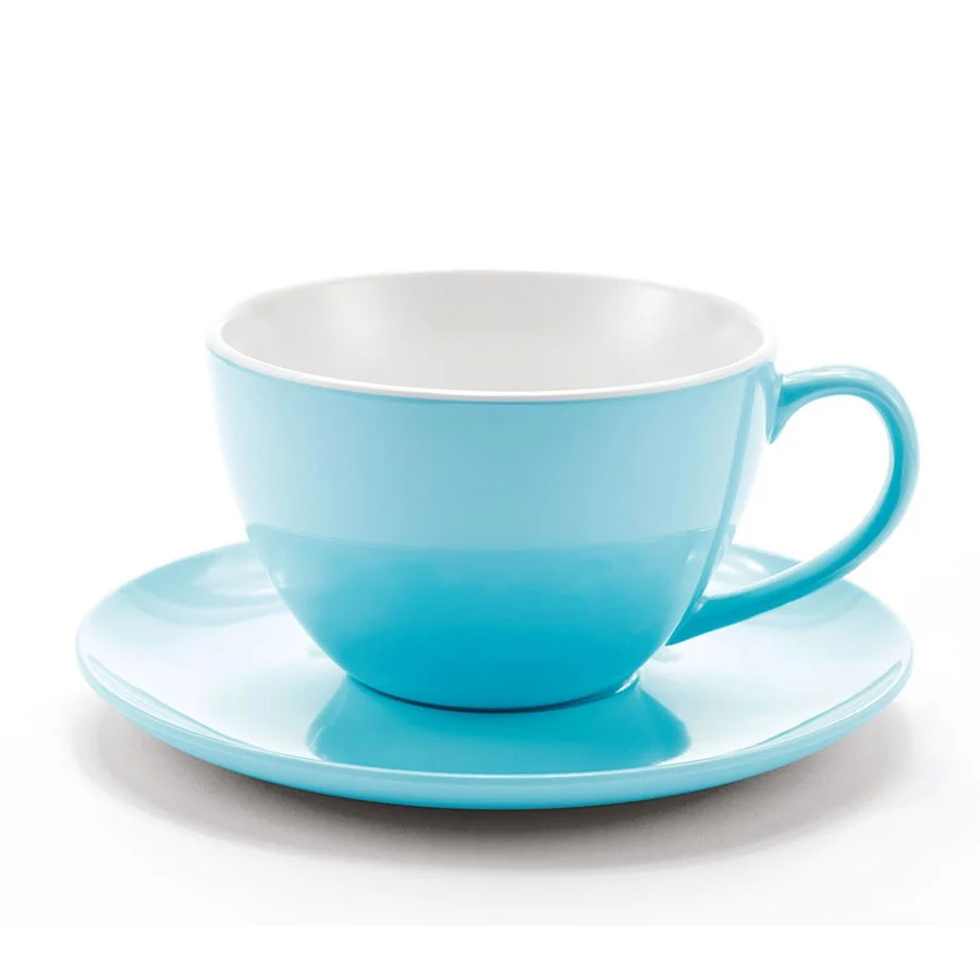 JUMBO MUG - TAZZA CON PIATTINO TURCHESE - TOUCH-MEL