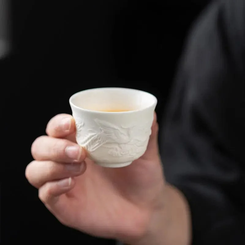Tazza da tè ceramica bianca fine 50ml