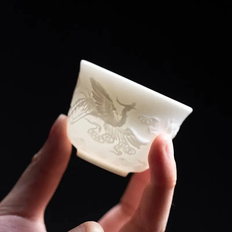 Tazza da tè ceramica bianca fine 50ml