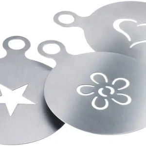 3 stencil decorativi cappuccino, d10cm, h5 mm