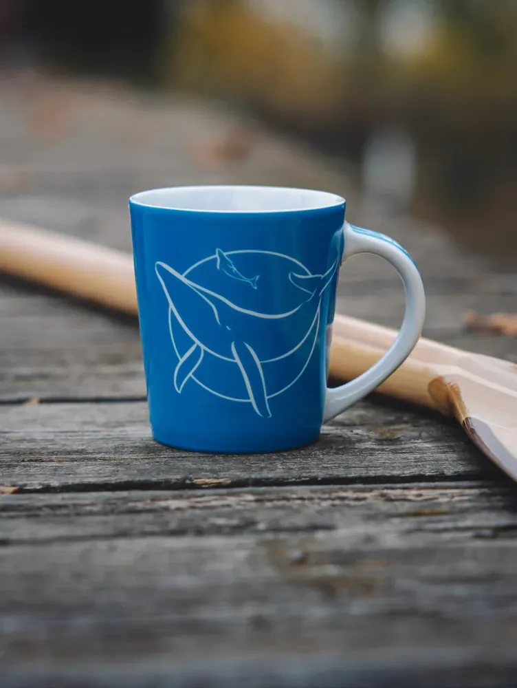Tazza Porcellana Logo Balena | Blu