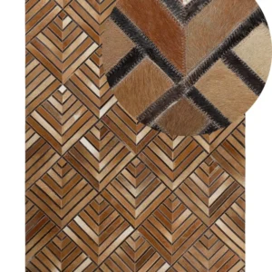 Telaio per Sciarpa Tappeto rettangolare pelle marrone 140x200cm TEKIR