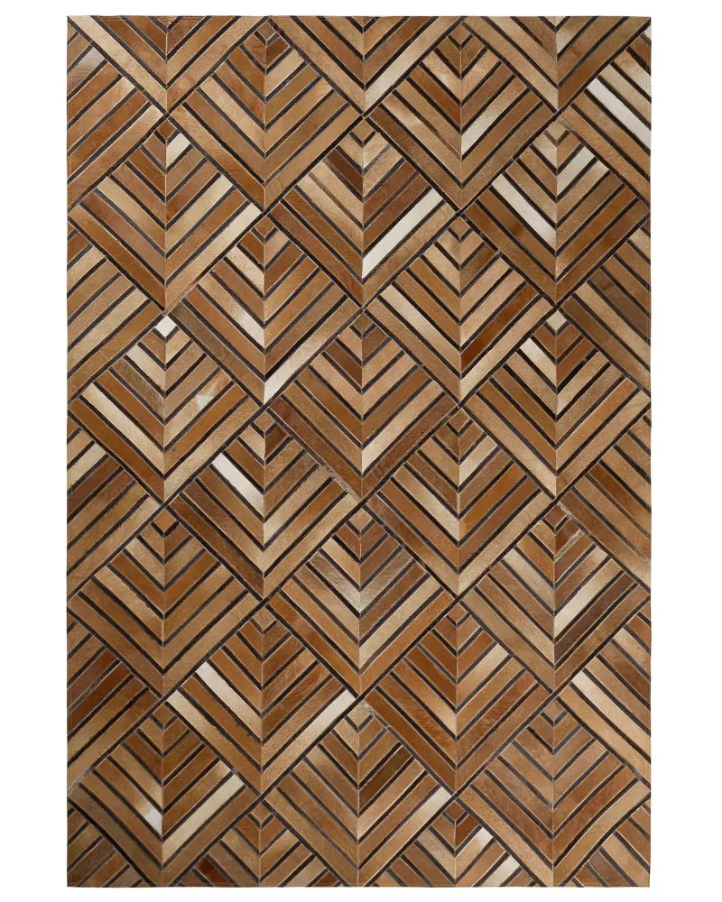 Telaio per Sciarpa Tappeto rettangolare pelle marrone 140x200cm TEKIR