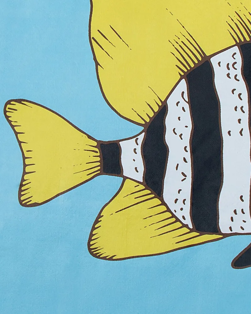 Tappeto per bambini blu con motivi pesce ⌀ 140 cm rotondo FIZME per Studio e Accademia