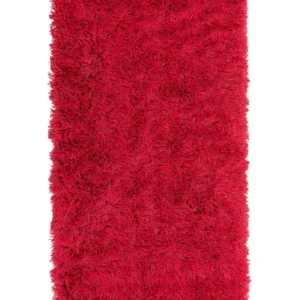 Tappeto shaggy rettangolare rosso 80 x 150 cm CIDE