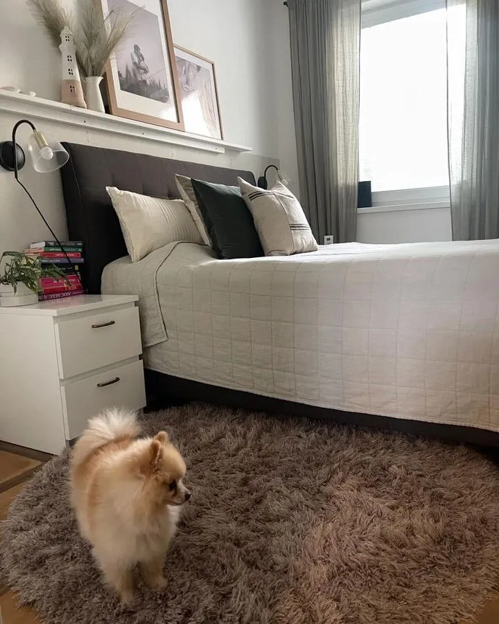 Tappeto shaggy rotondo crema ⌀ 140 cm CIDE