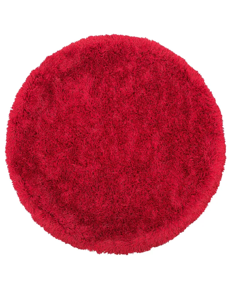 Tappeto shaggy rotondo rosso ⌀ 140 cm CIDE per Pittura Olio