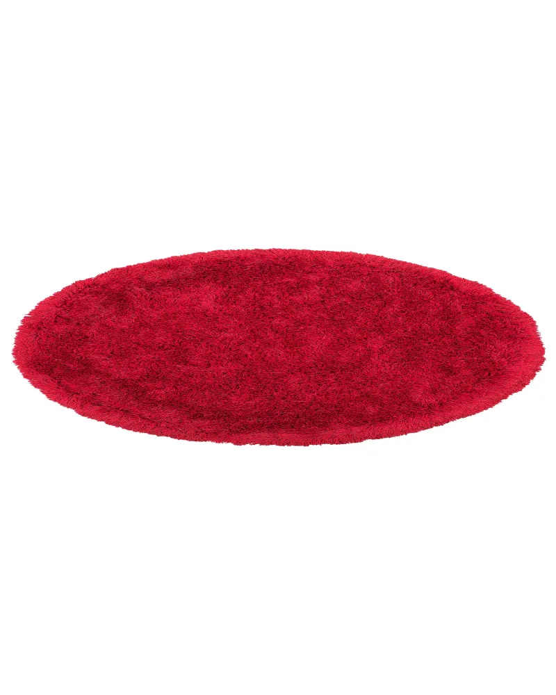 Tappeto shaggy rotondo rosso ⌀ 140 cm CIDE per Pittura Olio