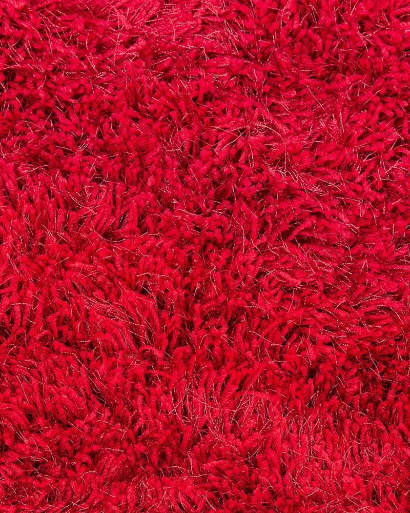 Tappeto shaggy rotondo rosso ⌀ 140 cm CIDE per Pittura Olio