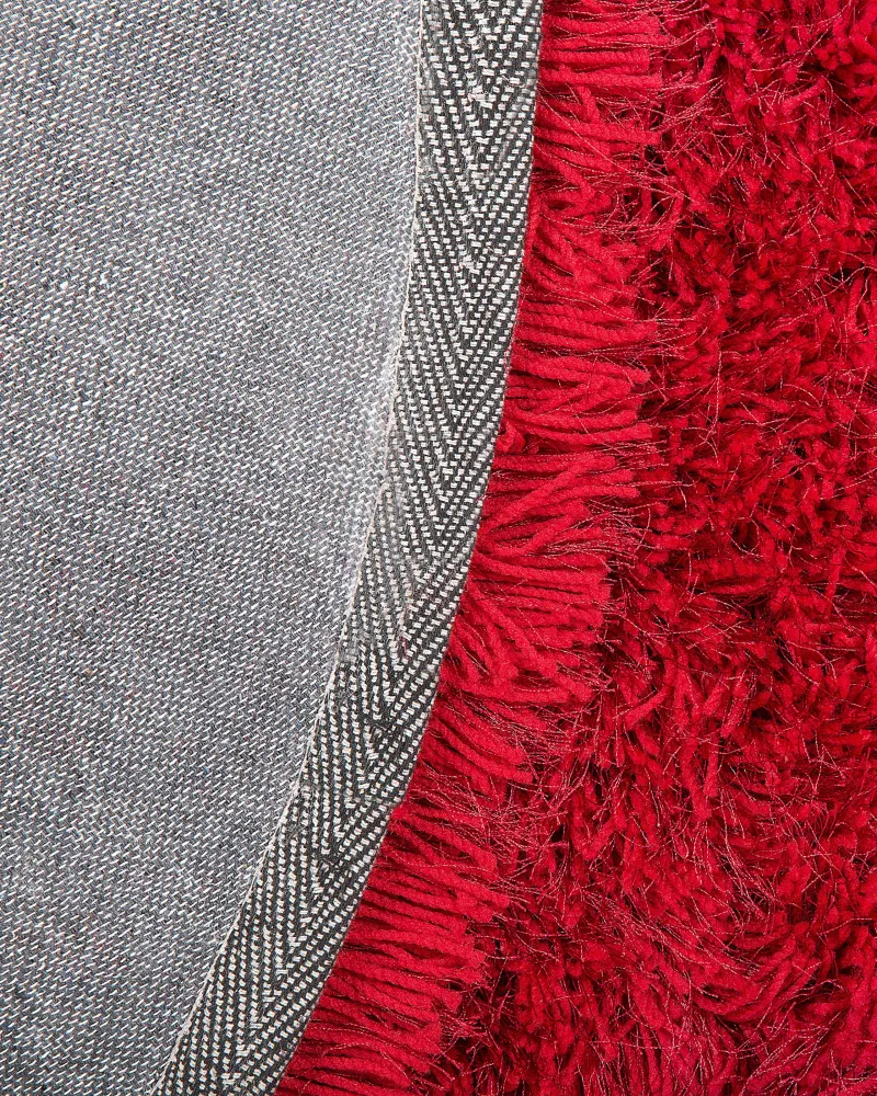 Tappeto shaggy rotondo rosso ⌀ 140 cm CIDE per Pittura Olio
