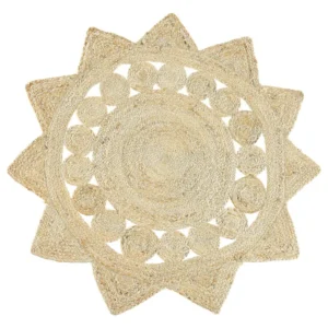 Tavola per Pittura Tappeto rotondo iuta ø 120 cm crema ARABAN