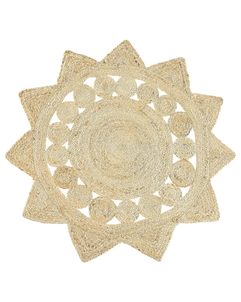 Tavola per Pittura Tappeto rotondo iuta ø 120 cm crema ARABAN