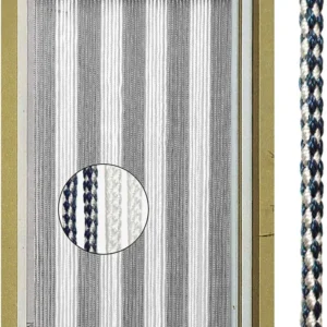 Tenda Korda per porte camper 60x190h cm colore bianco blu e grigio