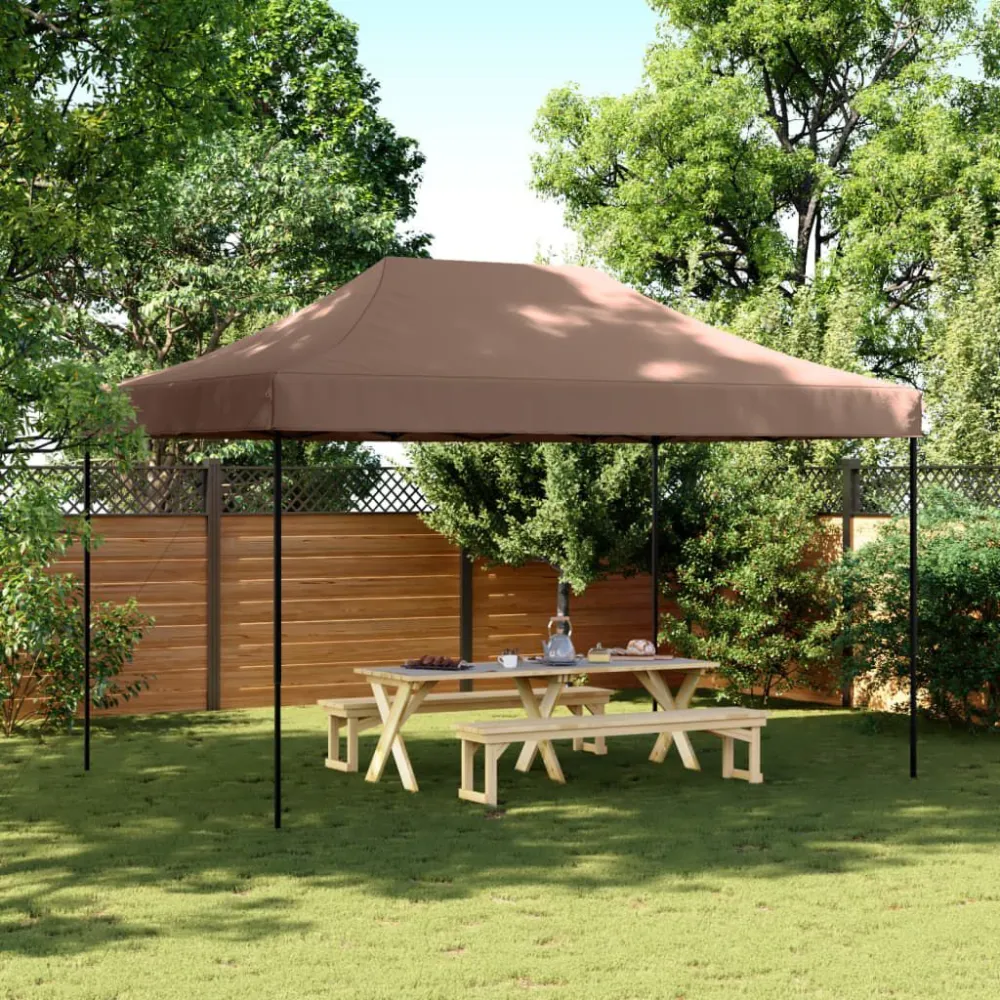 Tenda da Festa Pieghevole Pop-Up Marrone 440x292x315 cm con Colori UV-Resistant