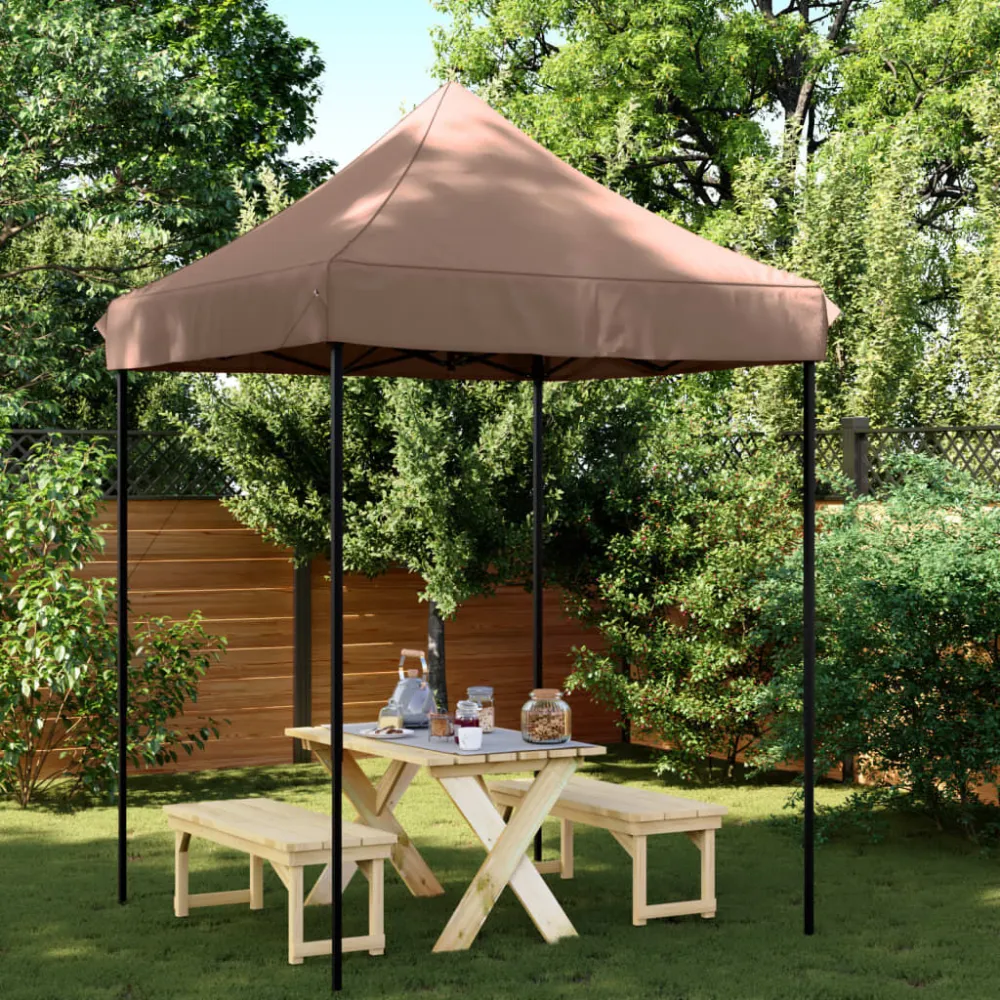 Tenda Parasole Tenda da Festa Pieghevole Pop-Up Marrone 200x200x306 cm