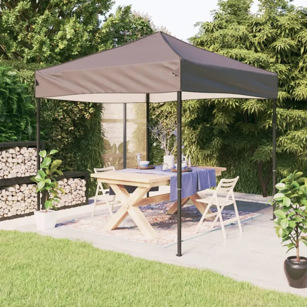 Tenda per Feste Pieghevole Tortora 2x2 m Resistente al Vento