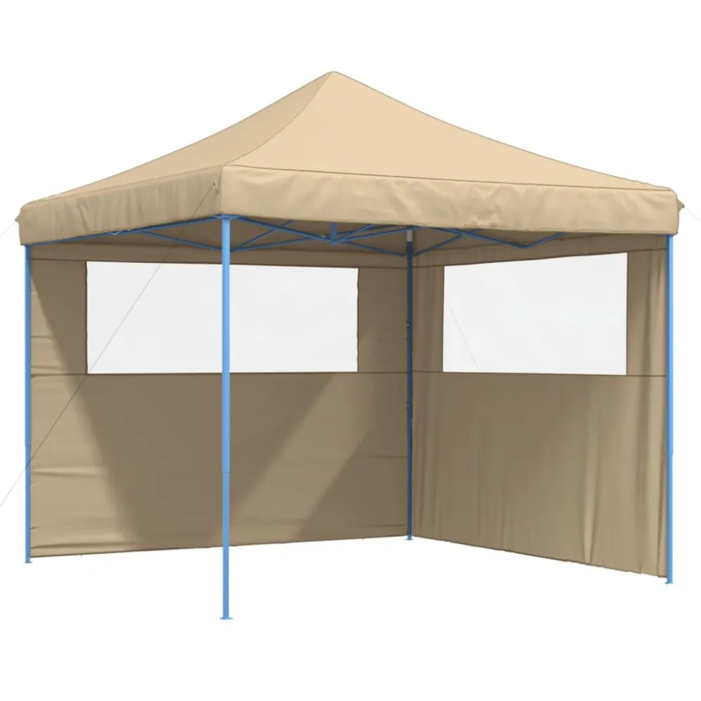 Tendone per Feste Pieghevole Pop-Up con 2 Pareti Crema