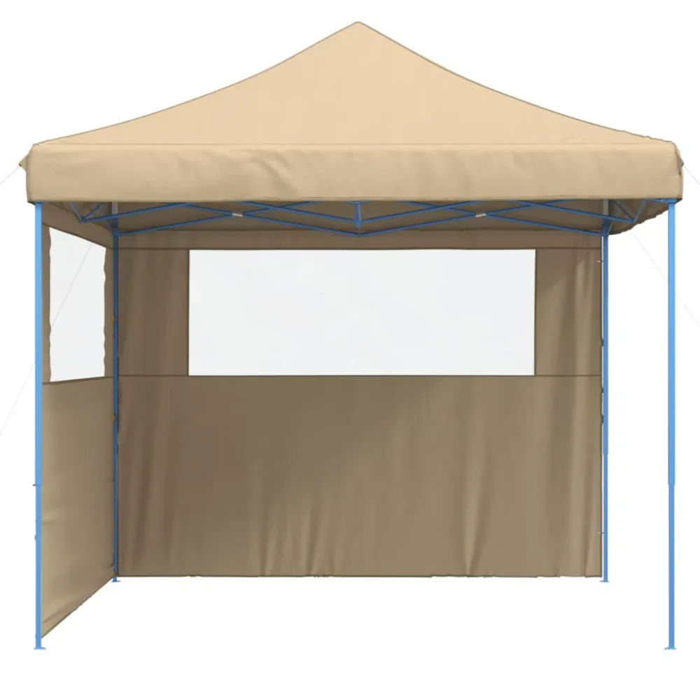 Tendone per Feste Pieghevole Pop-Up con 2 Pareti Crema