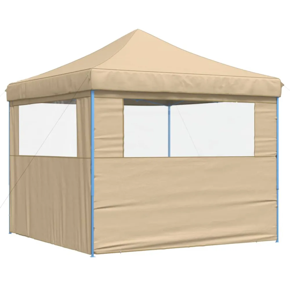 Tendone per Feste Pieghevole Pop-Up con 2 Pareti Crema
