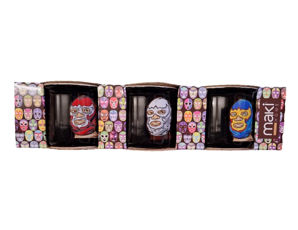 Shot Tequileros Luchadores Porcelana - MAKI