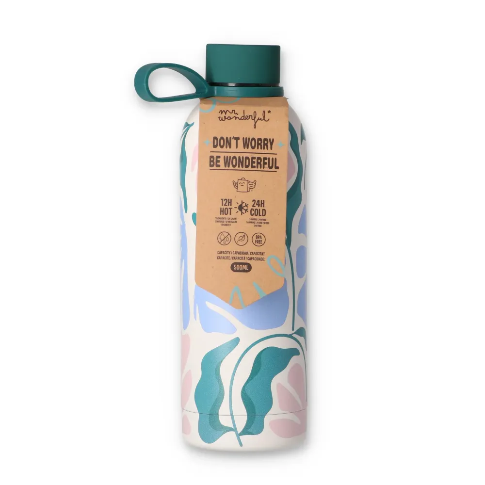 Borraccia termica 500 ml - Stampa floreale