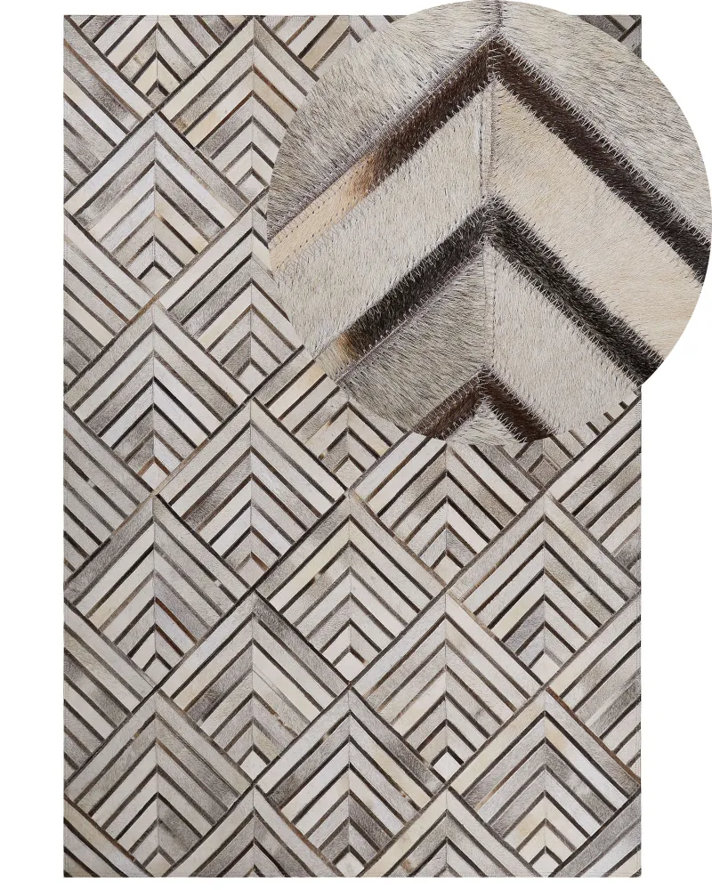 Tappeto rettangolare pelle crema 160x230cm TEKIR